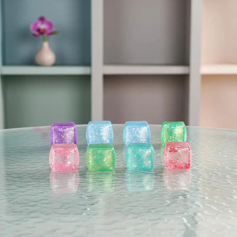 Glitter Ice Cube Fidget Toy – Soft Slow Rebound Squeeze Toy