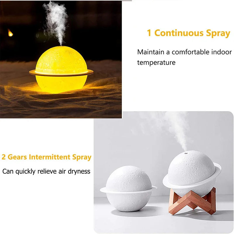 200ml Home Mini Electric Scented Ultrasonic Aroma Diffuser Portable Usb Lamp Humidifier 3d Planet Essential Oil Air Humidifier Peaceful Pleasures Health and Wellness