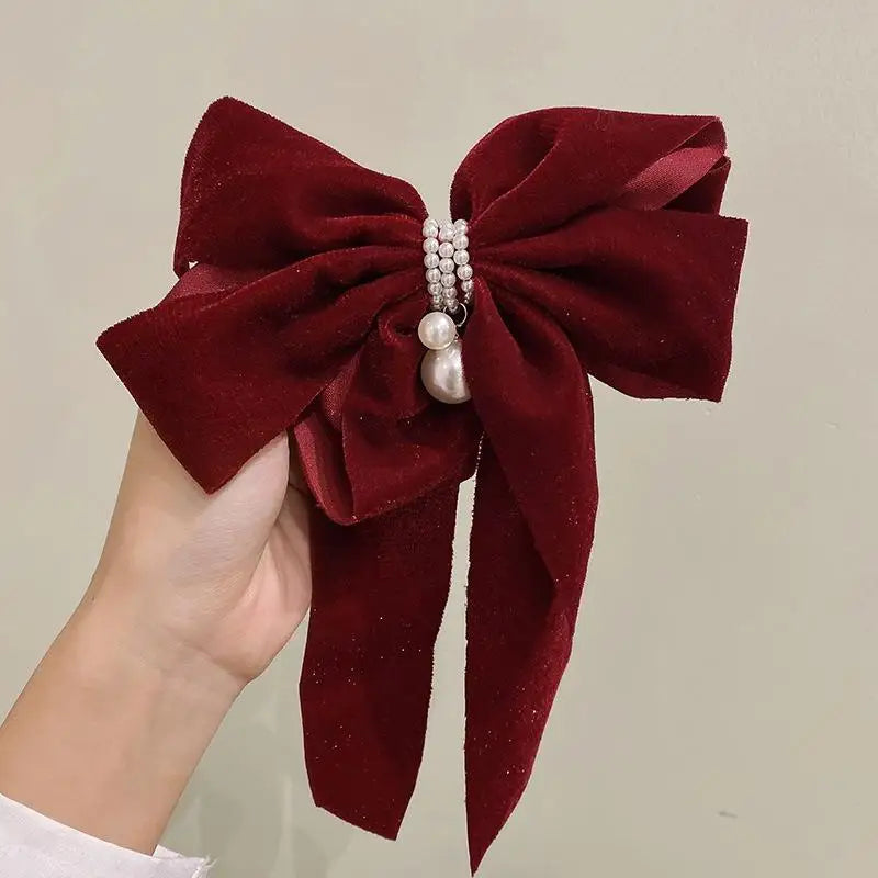 Velvet Bow Hair Clip for Women & Girls – Sweet Princess Hairpin
