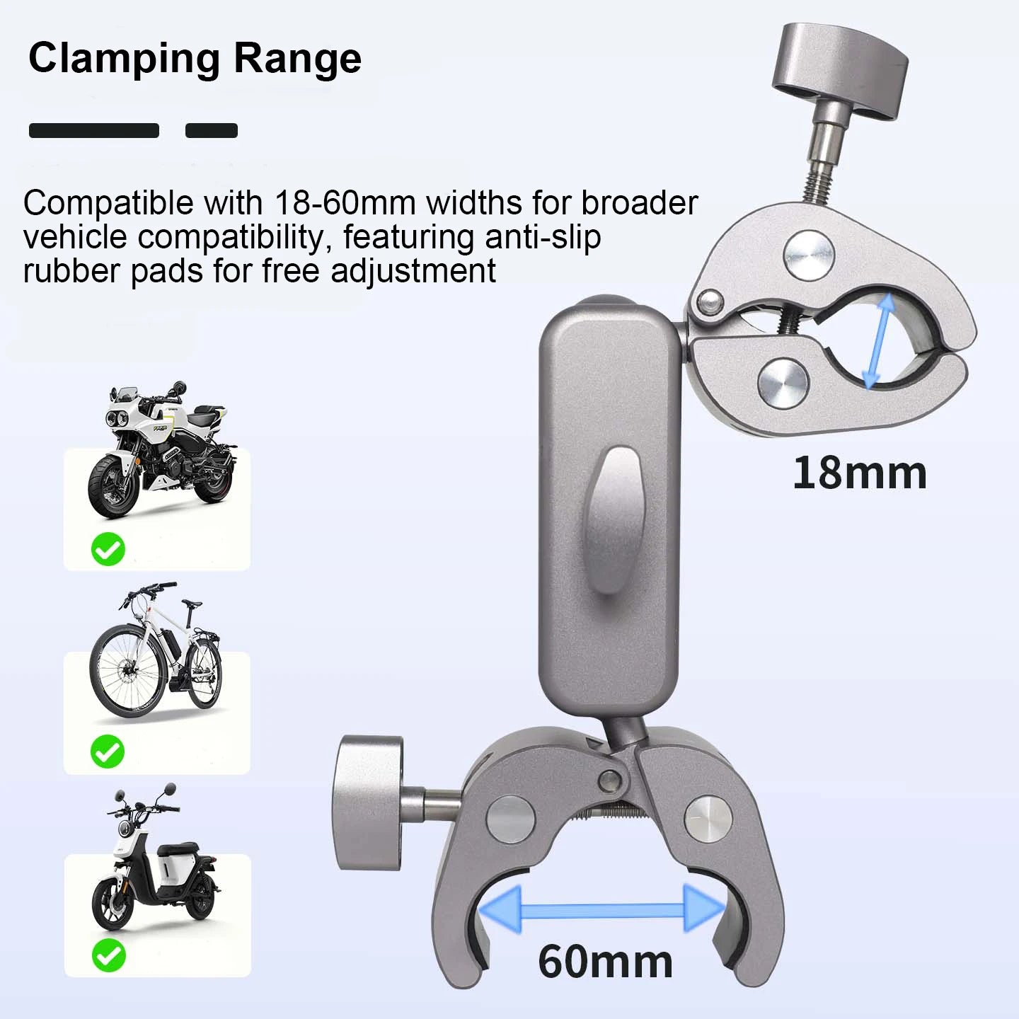 360° Free Rotation Action Camera Mount For Insta360 And For Dji Motorcycle Bicycle Handlebar Arm Holder Bracket Clip Peaceful Pleasures Health and Wellness