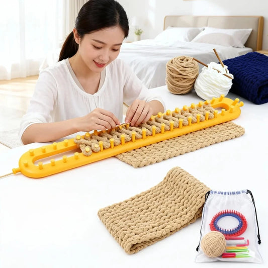 DIY Plastic Weaving Loom Knitting Kit Durable Portable Handmade Craft Rectangle Wool Knitter DIY DIY Machine Sewing Tools Loom Peaceful Pleasures Health and Wellness