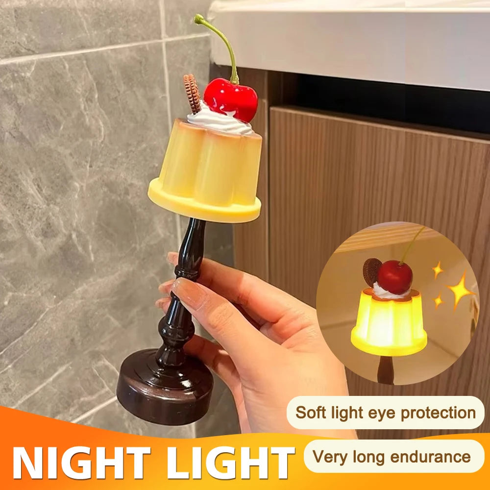 Pudding Nightlight Atmosphere Bedroom Decoration Desktop Sleep Decoration High Beauty Cute Gadgets Girl Gift LED Desk Lamp New Peaceful Pleasures Health and Wellness