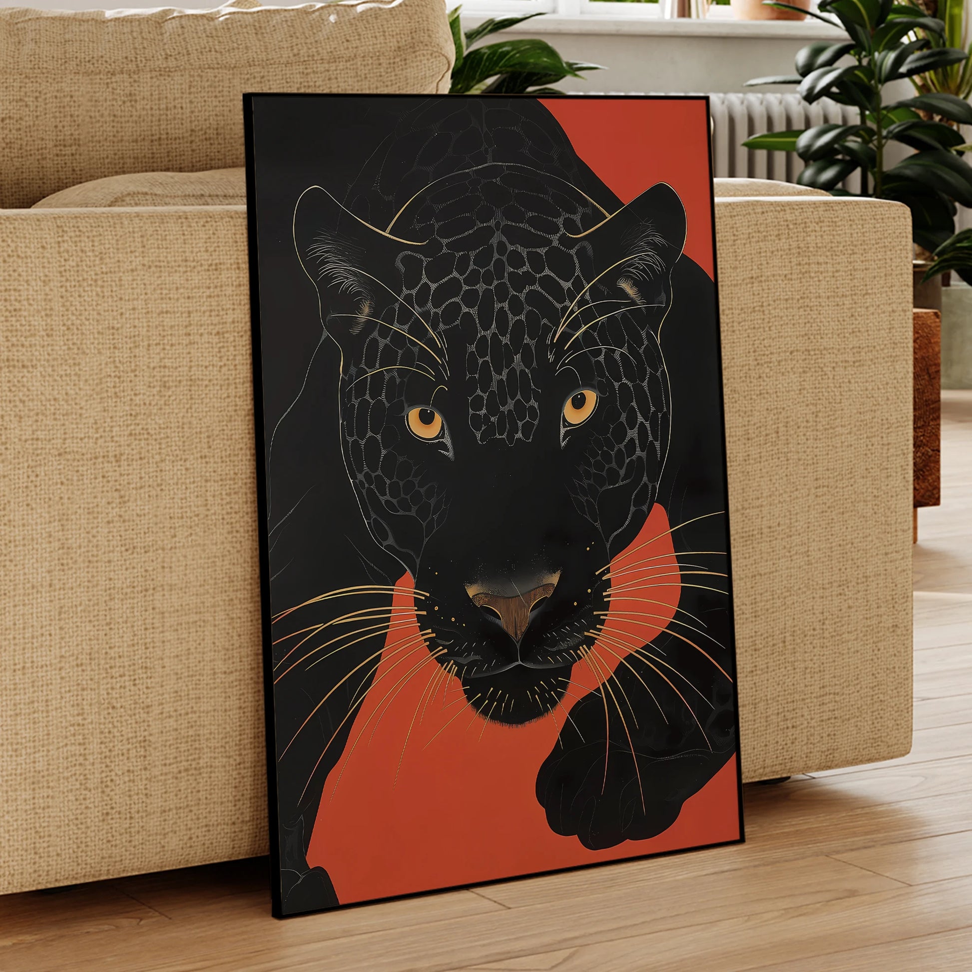 Modern Jaguar Animal Illustration Black Leopard Wall Art Prints Canvas Painting Poster Picture For Living Room Home Decor Peaceful Pleasures Health and Wellness