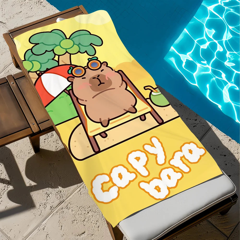 Carpincho Cartoon Quick-Dry Beach Towel | Soft, Lightweight Quick-Dry Beach Towel Peaceful Pleasures Health and Wellness z3 STJ70x140CM