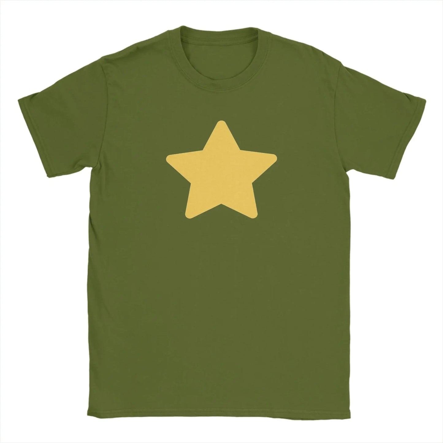 Stevens Universes Men's T Shirt Cartoon Novelty Tees Short Sleeve Crew Neck T-Shirts Pure Cotton Gift Idea Clothes Peaceful Pleasures Health and Wellness army green 6XL