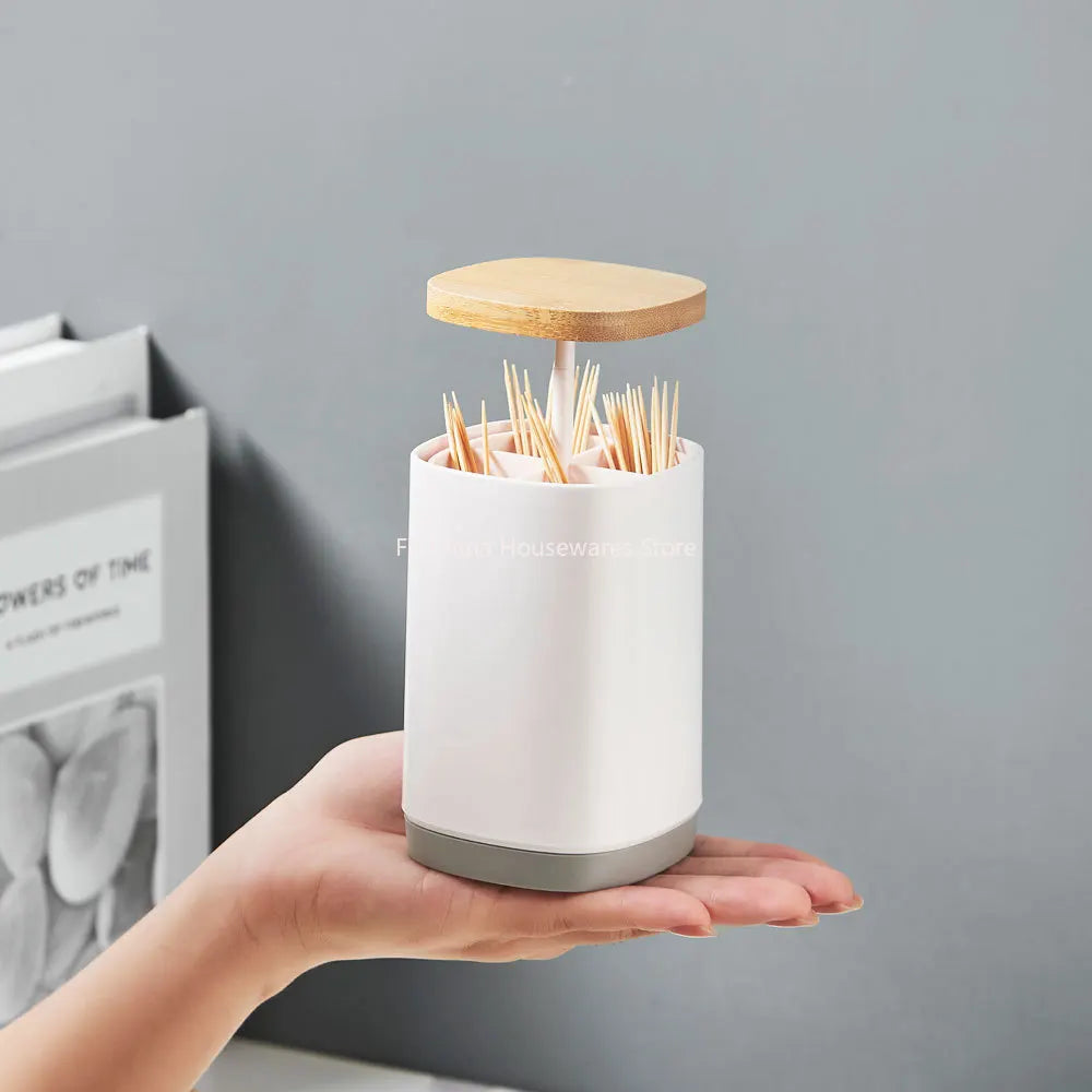 Household creative press-type toothpick box large-capacity grid toothpick tube simple personality toothpick storage tube Peaceful Pleasures Health and Wellness