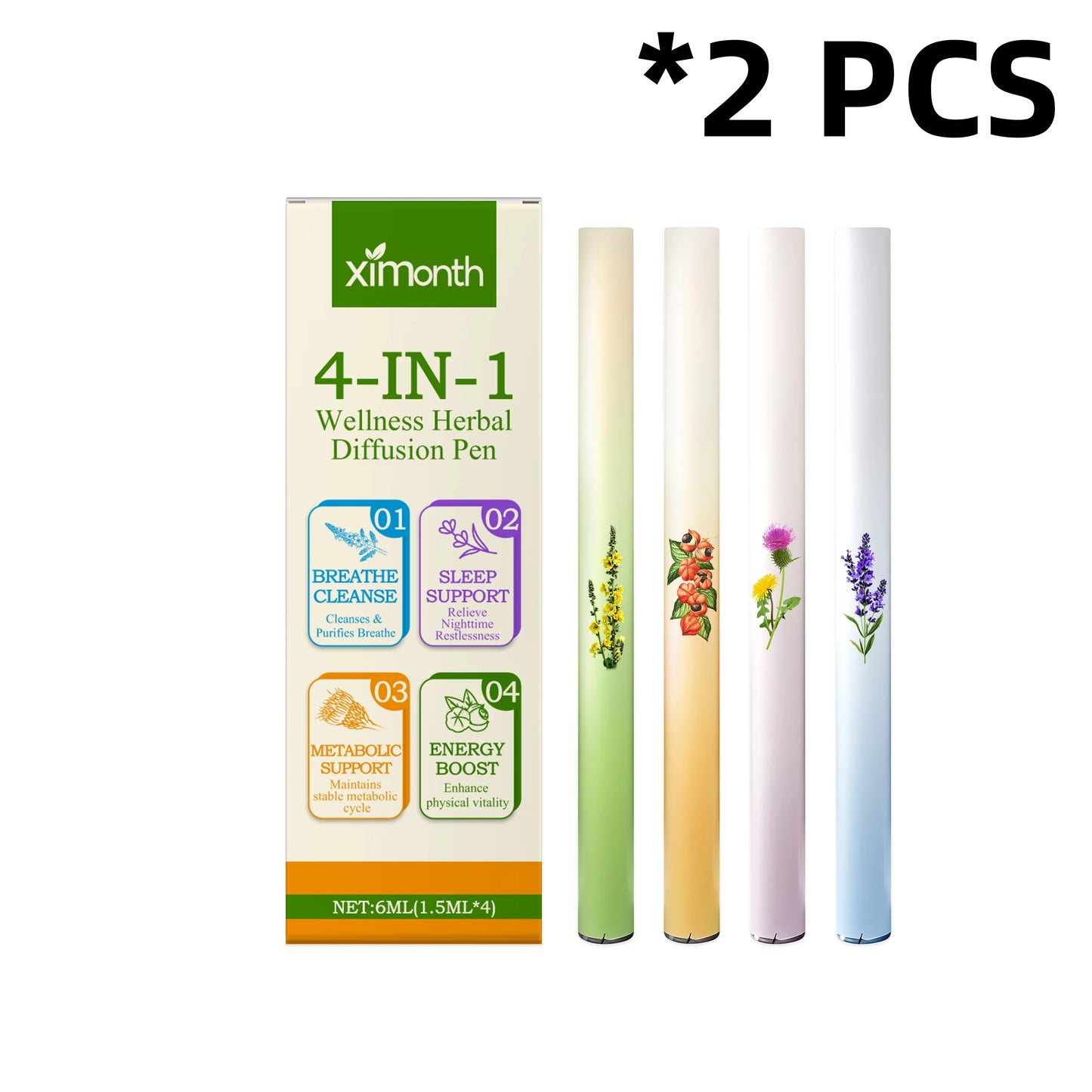 XIMONTH Herbal Aromatherapy Inhaler Stick | Calm & Refresh