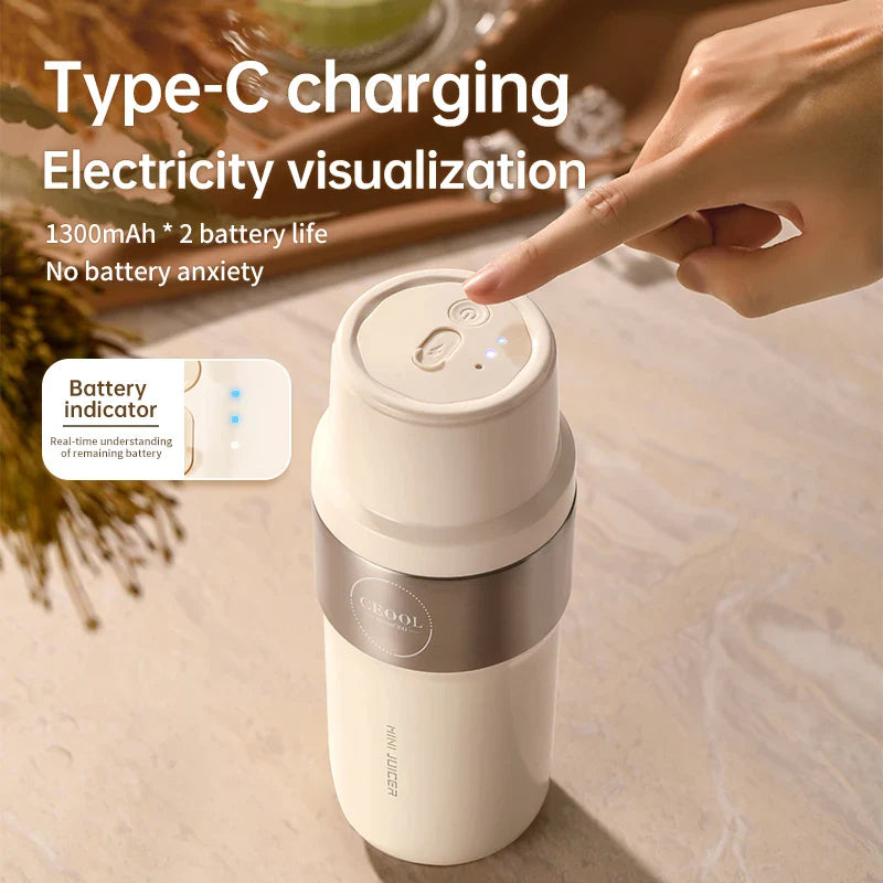 URGGU 350ml Portable Blender – 26-Blade USB Rechargeable