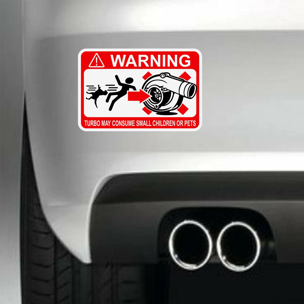 2PCS 120 X 90MM TURBO WARNING DECAL STICKER FUNNY CAR DECAL STICKERS Peaceful Pleasures Health and Wellness