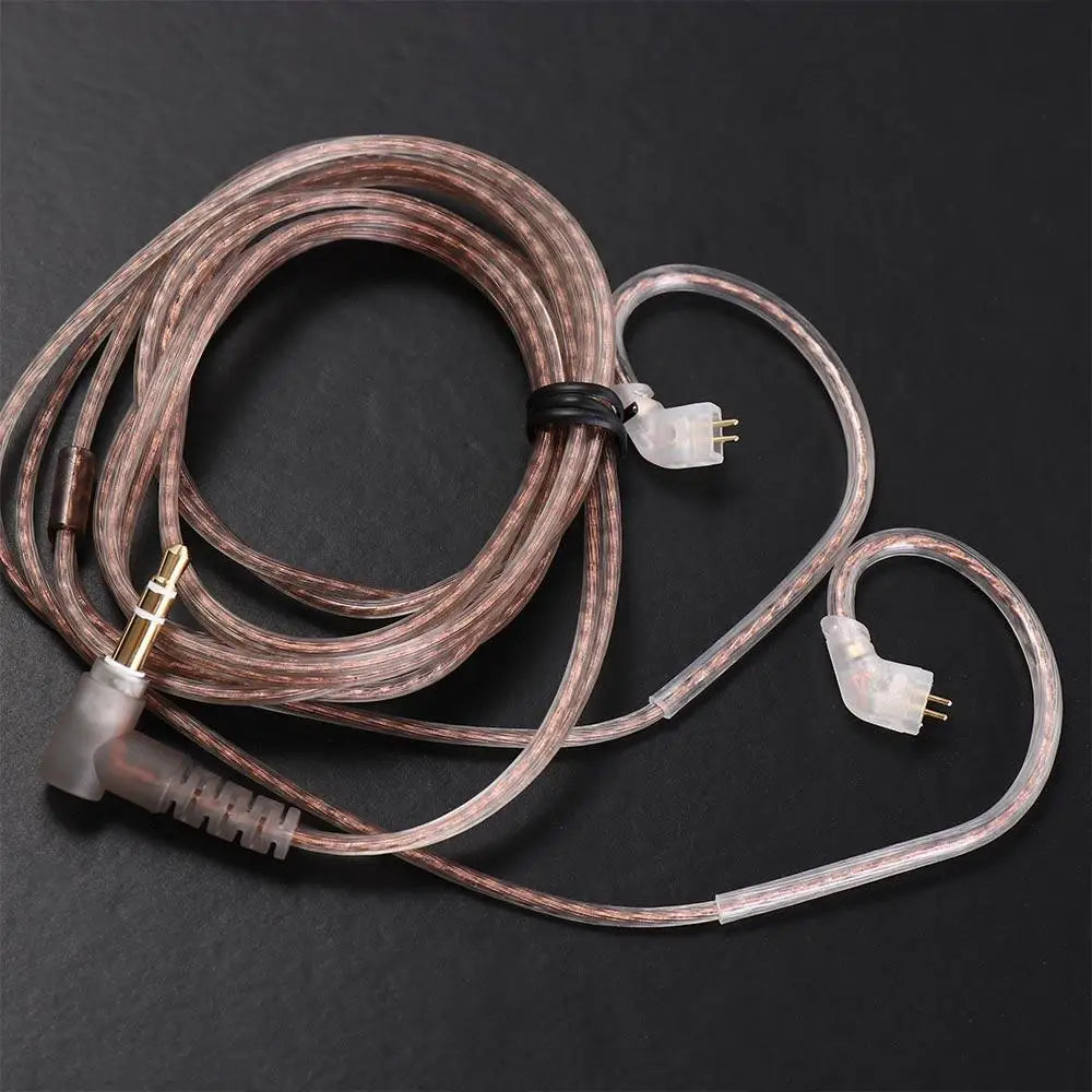 Plated 2Pin Cable High-Purity Upgrade Oxygen-Free Copper KZ Earphones Cord ZS10 Earphone Wire In Ear Cable 2Pin Headphone Cord Peaceful Pleasures Health and Wellness