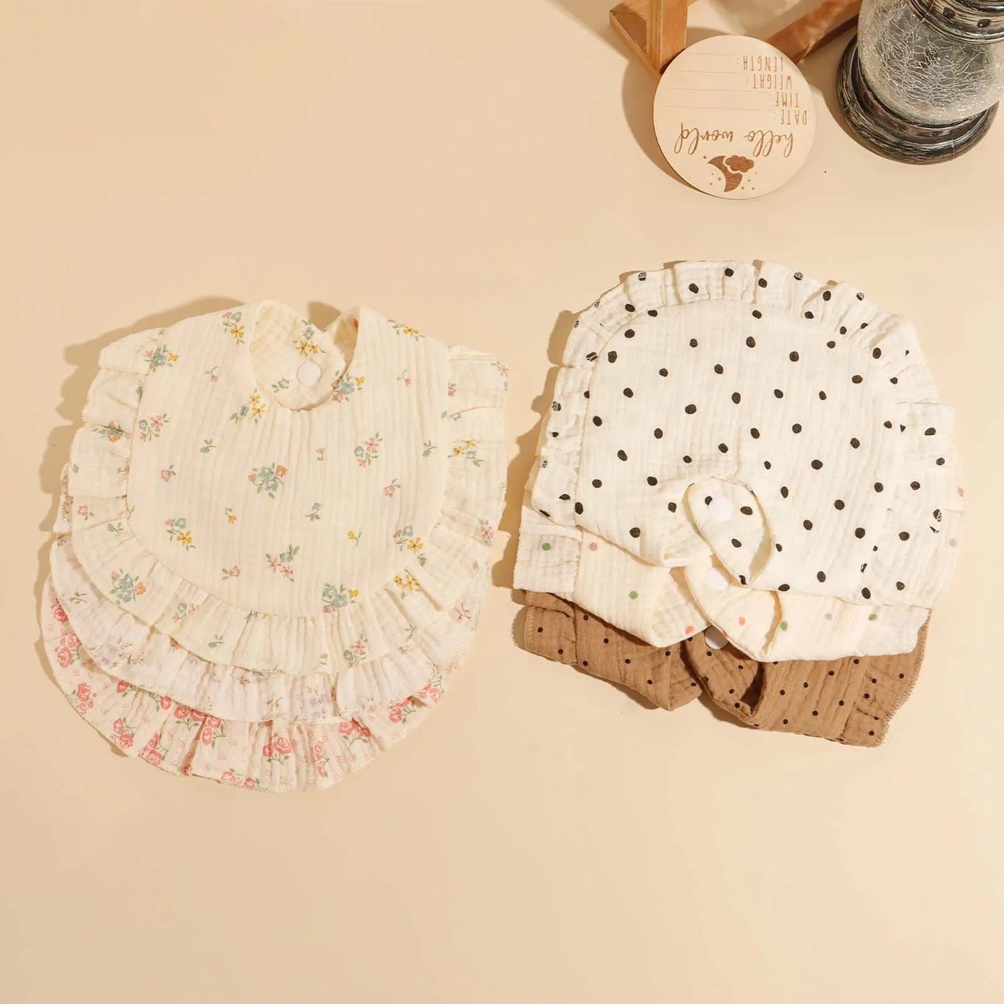 3-Pack Baby Ruffle Bibs & Burp Cloths | Newborn Gift Set