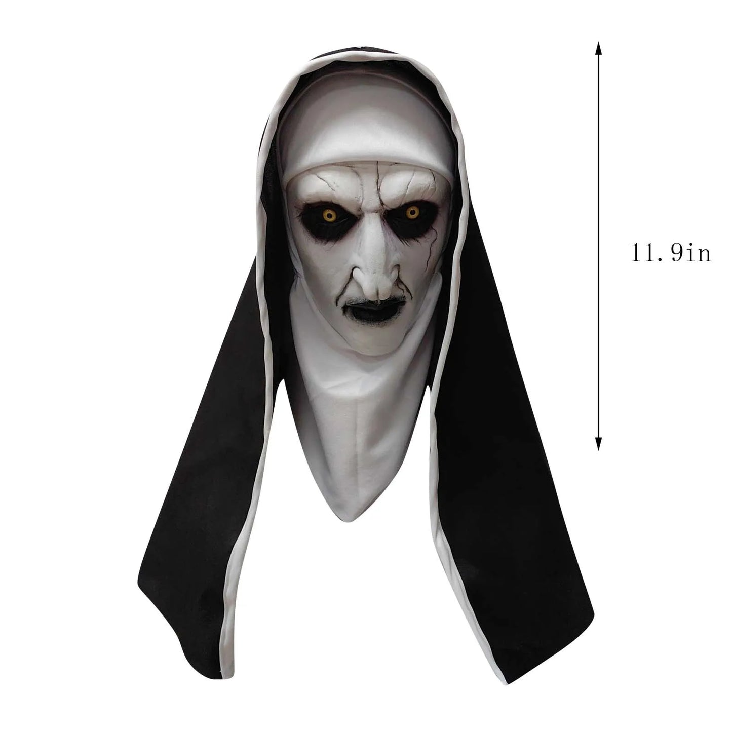 Scary Nun Halloween Latex Full Face Mask – Horror Costume Prop