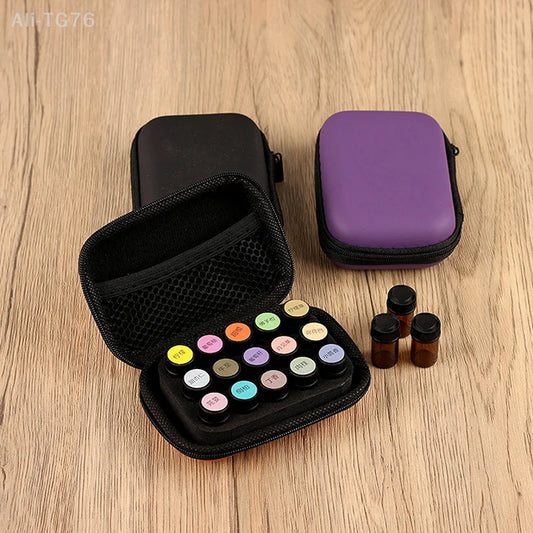 15-Slot Portable Essential Oil Case & Roller Bottle Organizer Essential Oil Organizer Peaceful Pleasures Health and Wellness