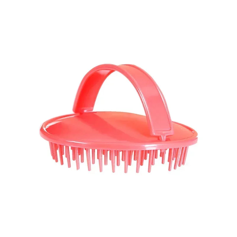 Head Massage Brush Soft Silicone Shampoo Brush Bathroom Products Plastic Sanitary Comb Washing Hair Scalp Shower Body Peaceful Pleasures Health and Wellness Red