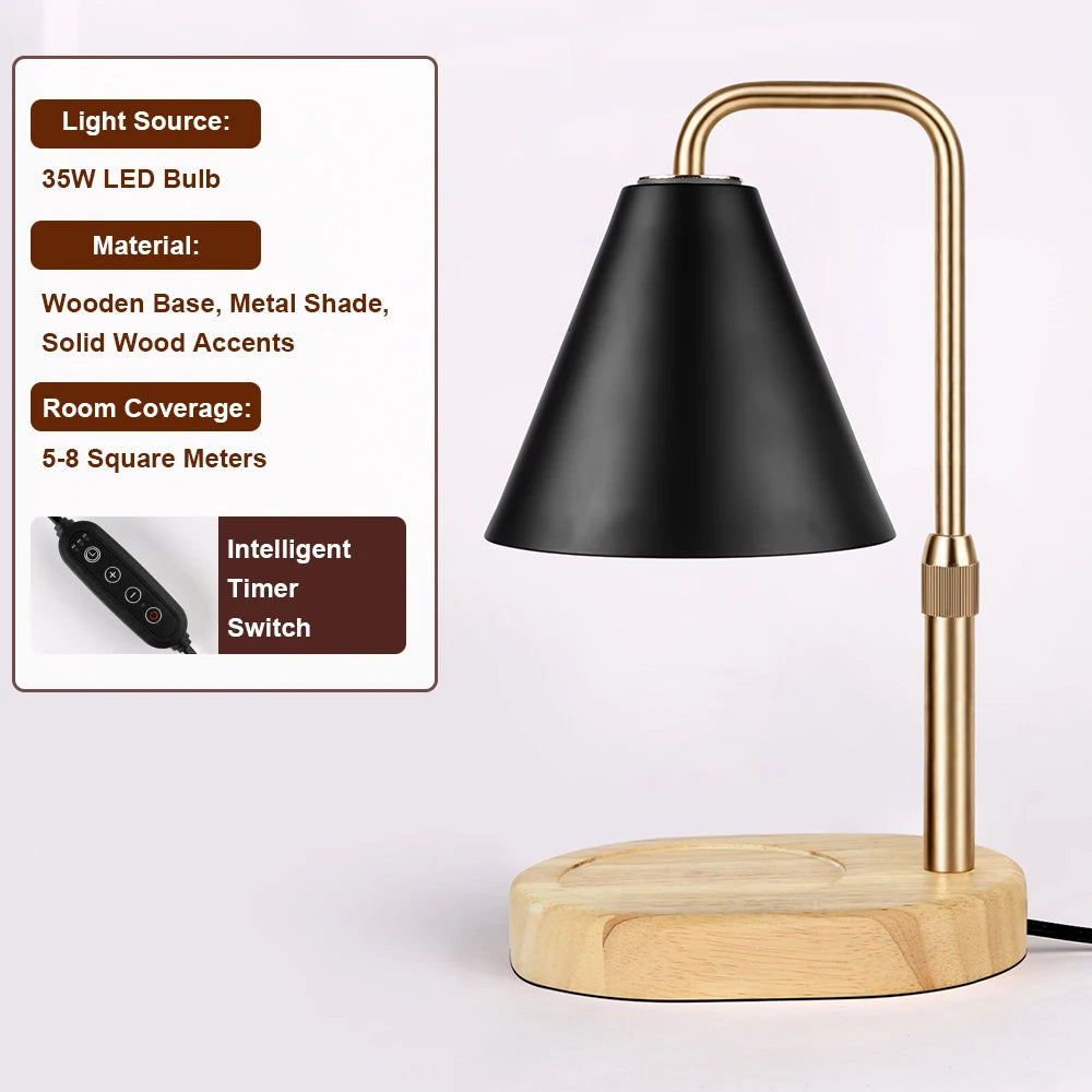 RUNTOIN Candle Warmer Lamp | Timer, Dimmer & Ironwork Shade