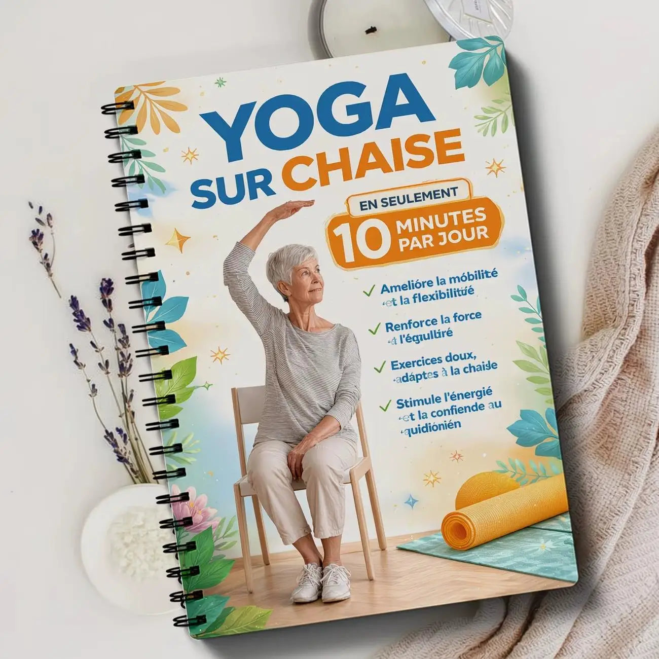 French Version Yoga Sur Chaise Guide Book Weight Management Muscle