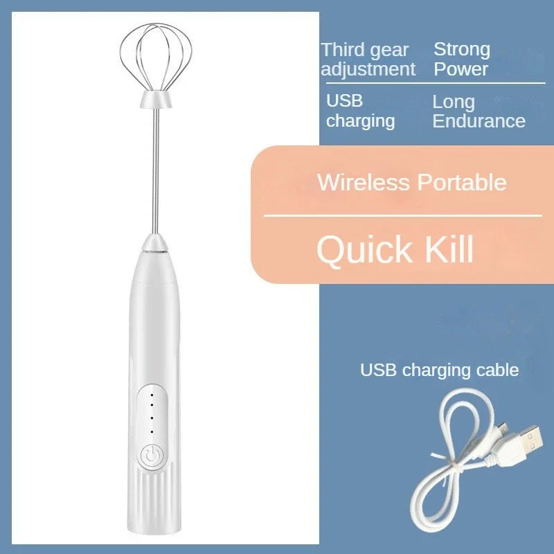 2-in-1 Electric Milk Frother & Egg Beater USB Rechargeable