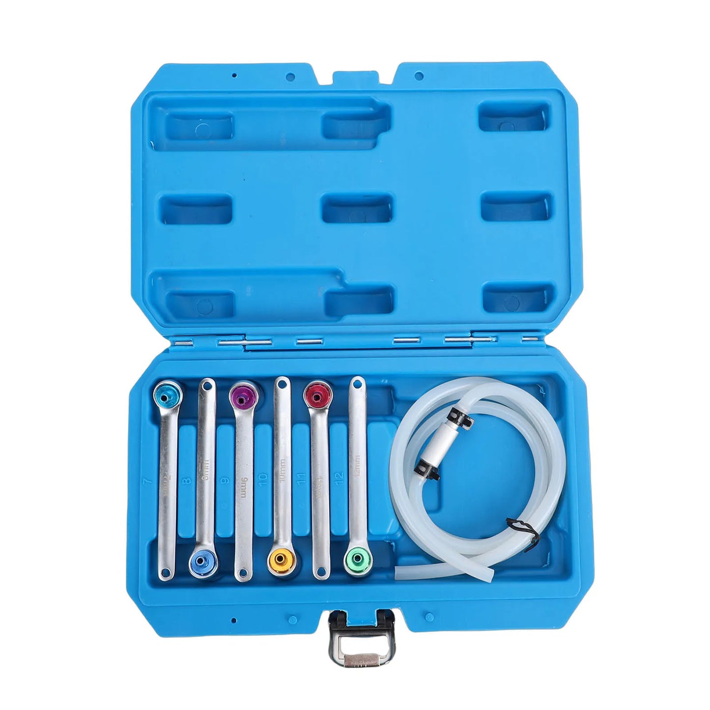 7-Piece Brake Bleeder Wrench Set 7–12mm | Check Valve Hose Kit