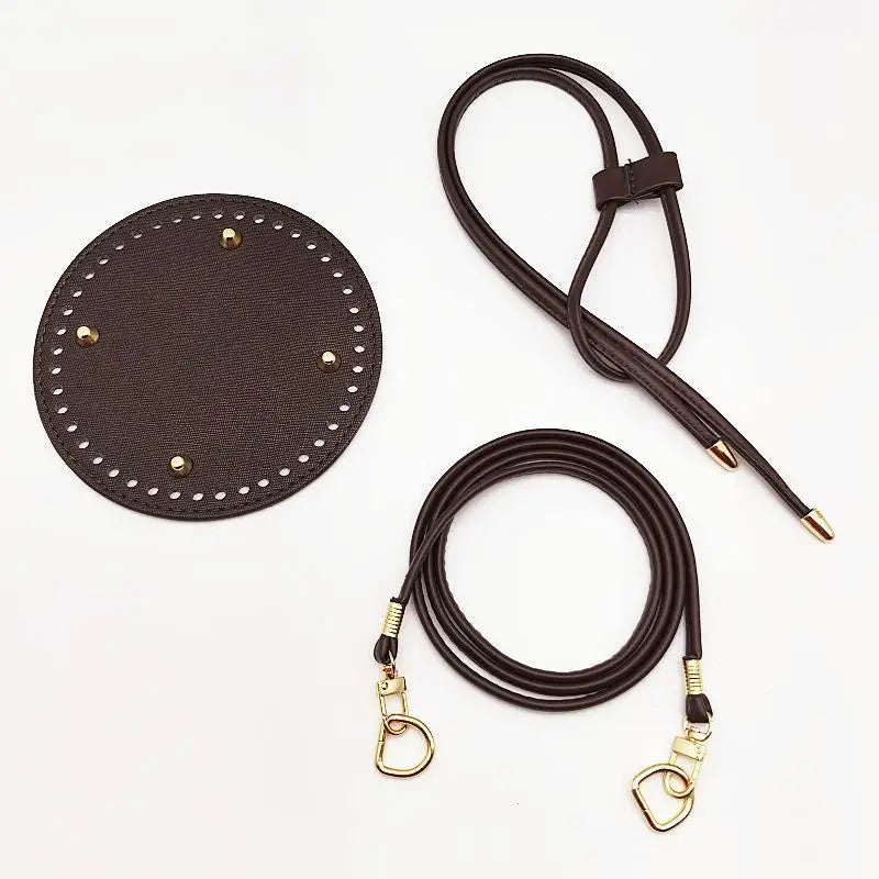 PU Leather Bucket Bag Base DIY Kit – Strap & Drawstring Set