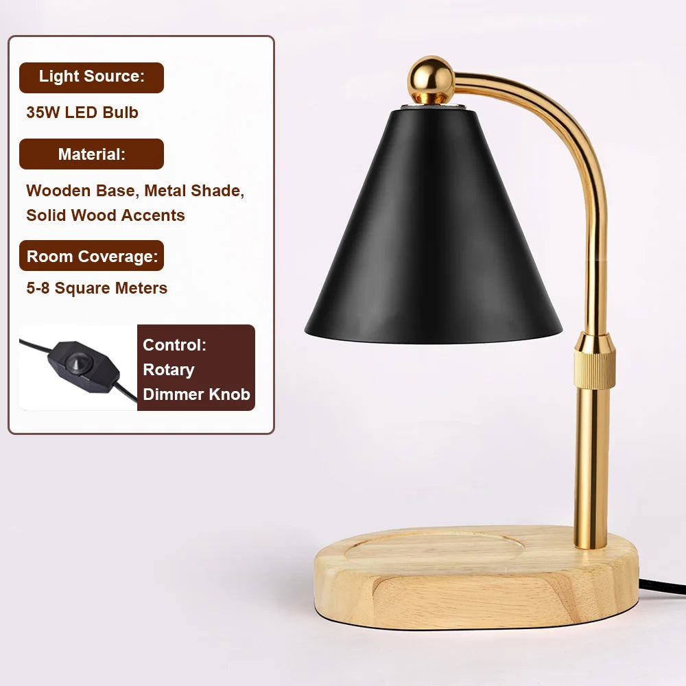 RUNTOIN Dimmable Candle Warmer Lamp | Black Wax Melt Warmer
