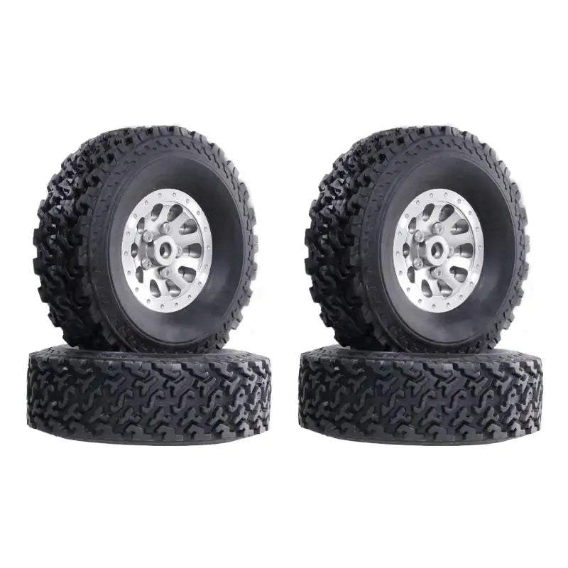 RC Car Beadlock Wheel & Tire Set of 4 – 71mm Aluminum Alloy