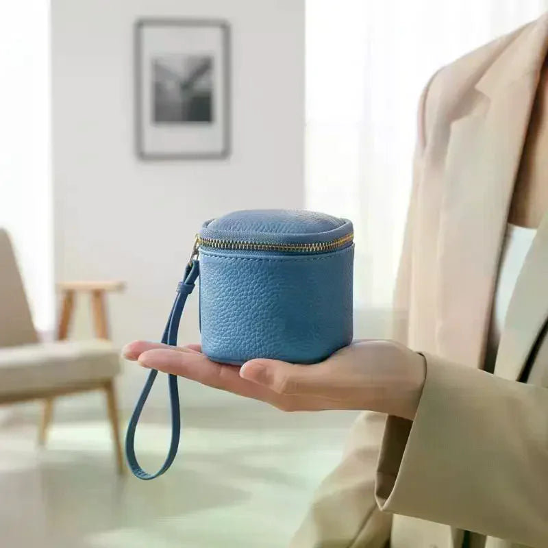 Vintage PU Leather Cosmetic Bag – Zipper Travel Makeup Pouch