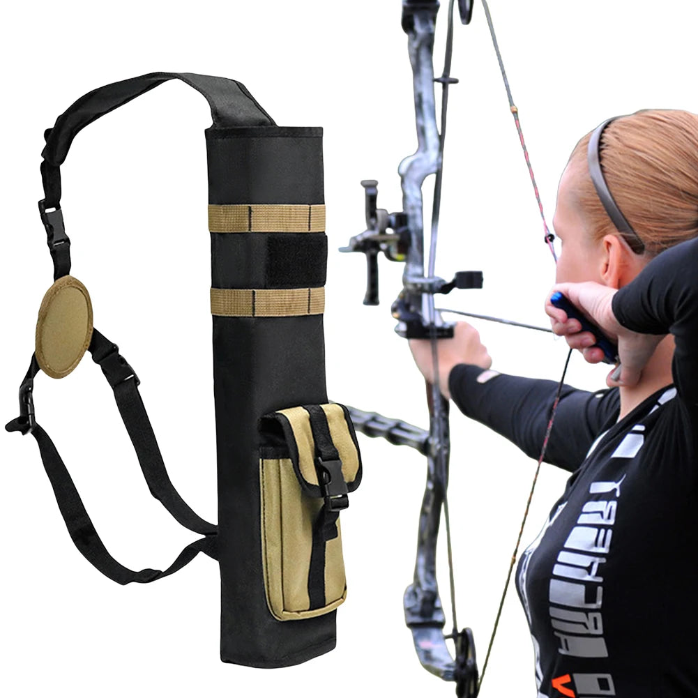 Archery Back Quiver with MOLLE Pocket | Lightweight Arrow Bag