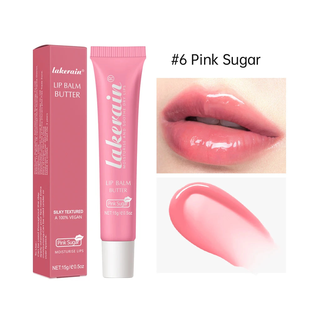 Lakerain New Butter Lip Balm Long-term Moisturizing Repair Remove Dead Skin Moisturizing 6 Colors Lip Balm Peaceful Pleasures Health and Wellness 06 Pink Sugar