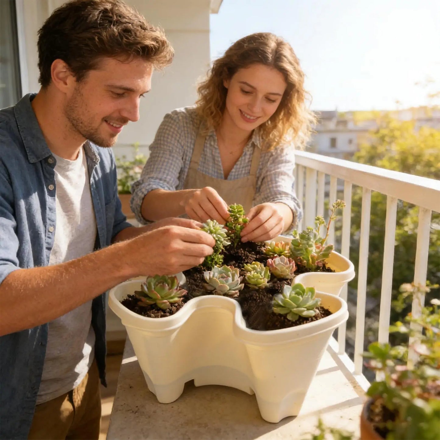 Stackable Vertical Strawberry Planter | Indoor & Outdoor Garden Pot