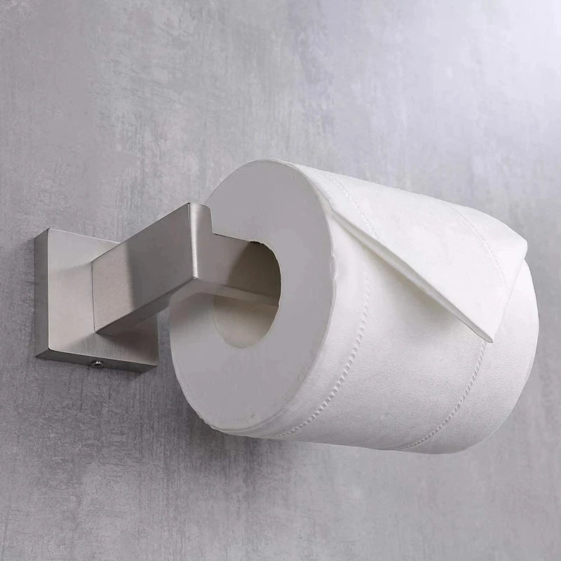 Matte Black Wall-Mounted Toilet Paper Holder – 304 Stainless Steel
