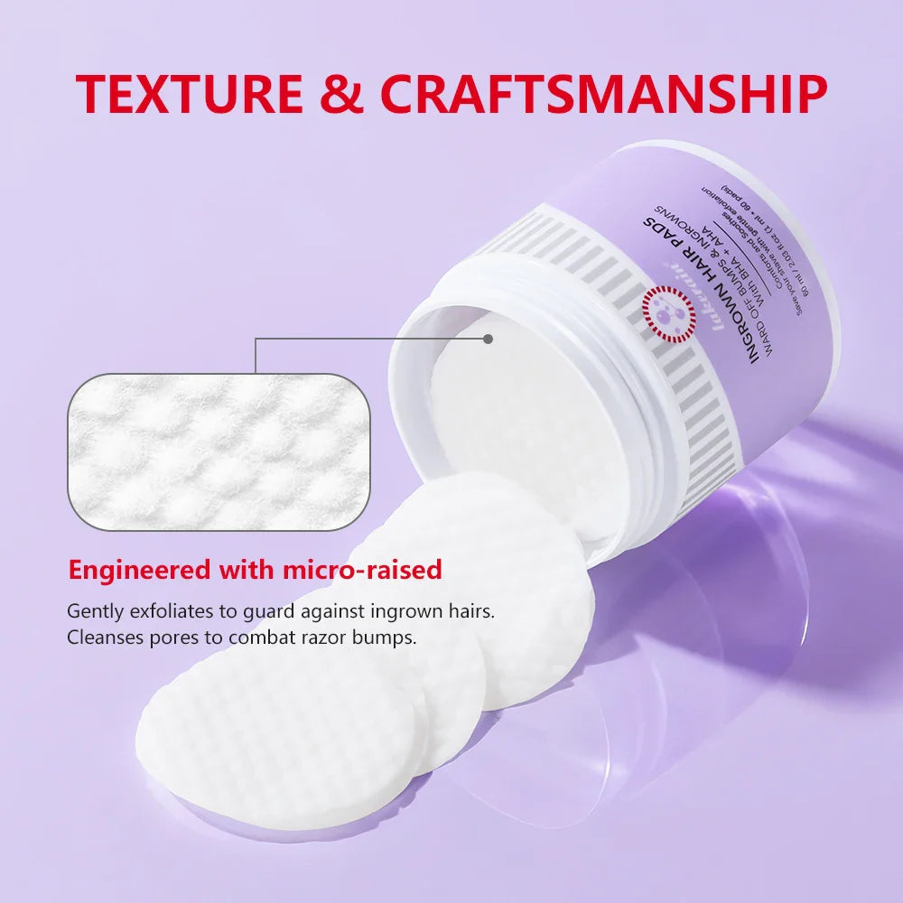 Ingrown Hair Pads – Aftershave Exfoliating Pads for Men & Women