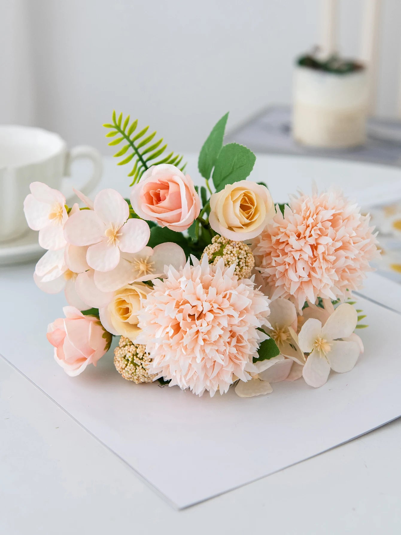 Artificial Silk Chrysanthemum Rose Bouquet | Wedding Home Decor