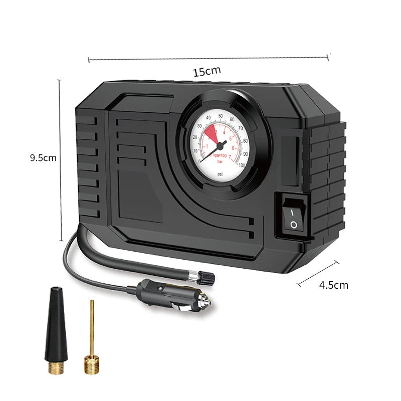 Portable Digital Car Air Pump – LED Emergency Light & Preset