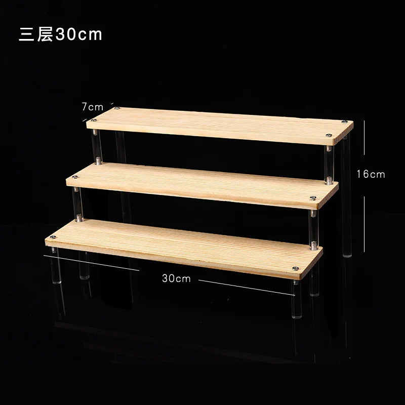 Wooden Multi-Layer Step Display Stand for Figures & Blind Box