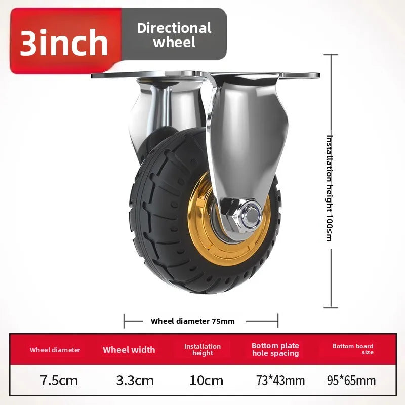 Universal Mute Caster 3/4/5 Inch – Soft Rubber Furniture Wheel