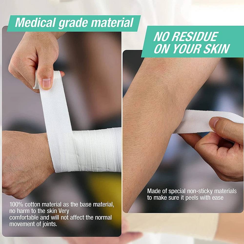 WEFITON 3-Roll White Athletic Sports Tape | Strong No-Residue Athletic Sports Tape Peaceful Pleasures Health and Wellness