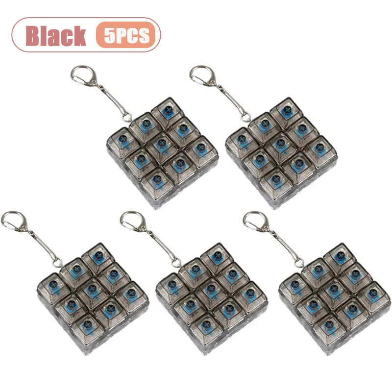 9-Key Mechanical Switch Tester Keychain Fidget Toy | 1–20 Pack