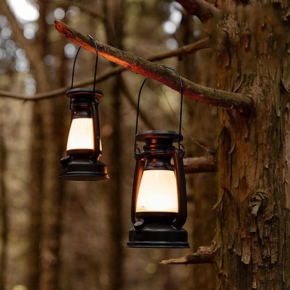 Vintage Rechargeable LED Camping Lantern | Hanging Garden Lamp