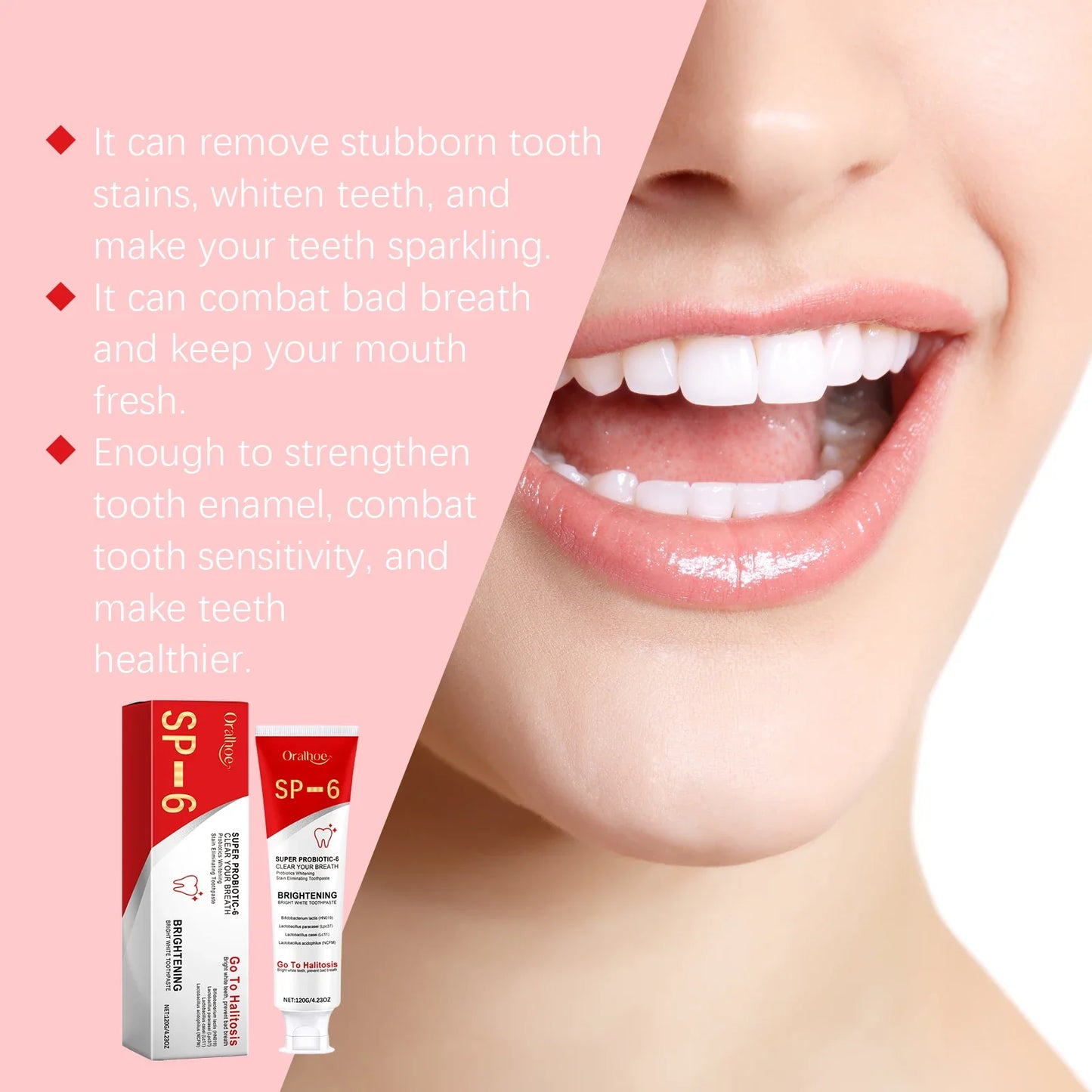 Oralhoe SP6 Probiotic Whitening Toothpaste 120g | Stain Remover