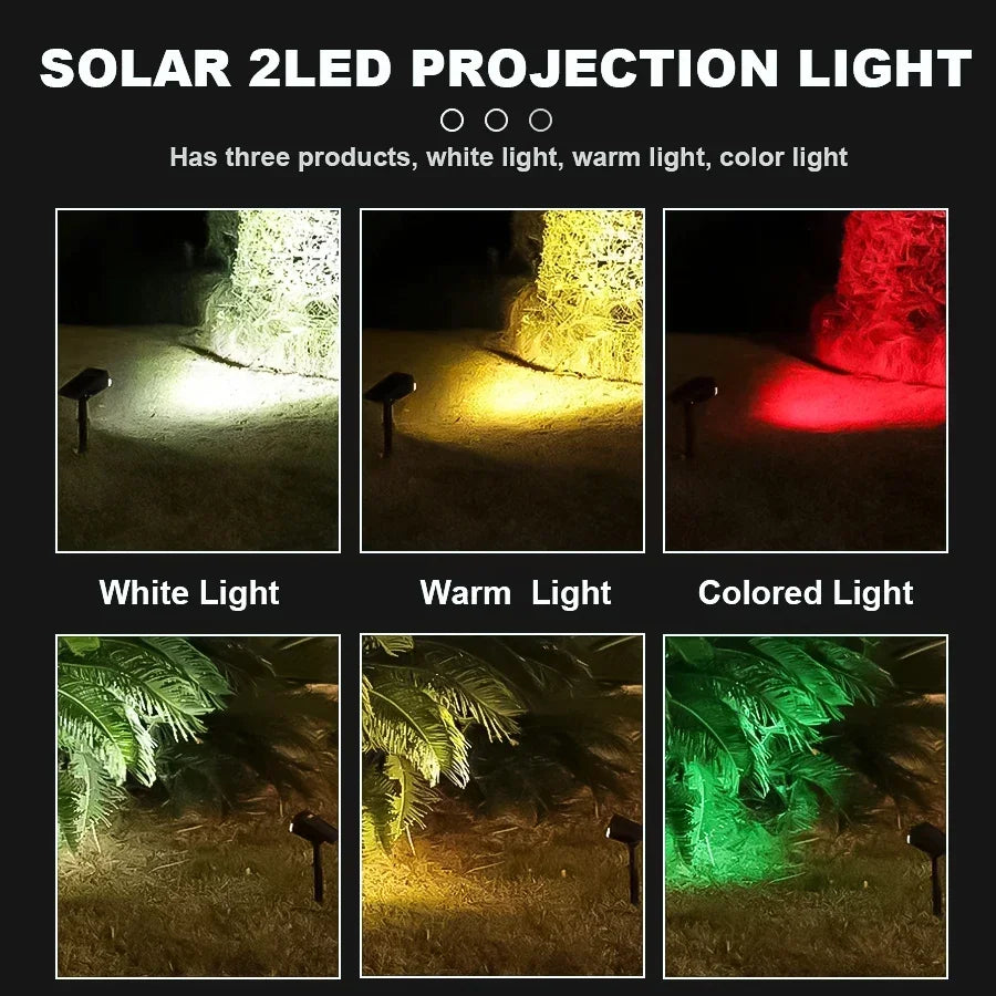 2-LED Solar Spotlight – IP65 Waterproof Outdoor Garden Light