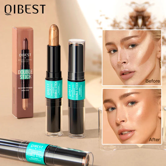 QIBEST 2-in-1 Highlight & Contour Stick | Cream Bronzer Blush Highlight Contour Stick Oasis Select