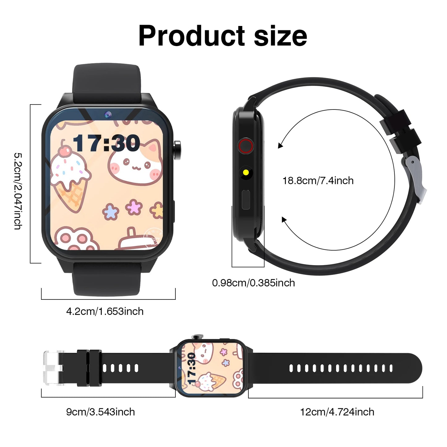 Kids Smart Watch 1.83" Screen, Camera, 18 Games | LOMAXFR
