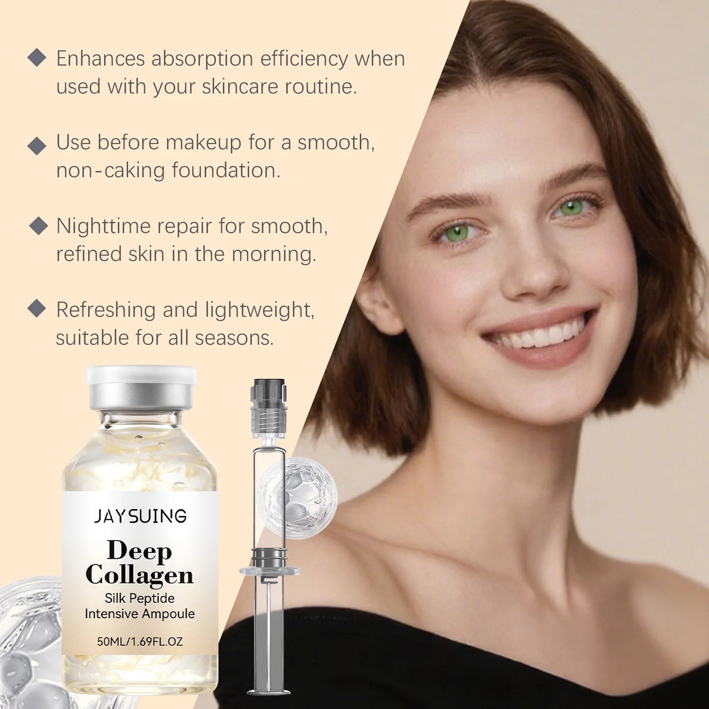 Collagen Silk Peptide Ampoule Serum – Firming & Anti-Wrinkle