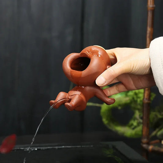Creative Purple Clay Urinating Boy Tea Pet Fun Peeing Doll Multifunctional Home Tea Tray Kung Fu Tea Set Unique Gift Decor Peaceful Pleasures Health and Wellness