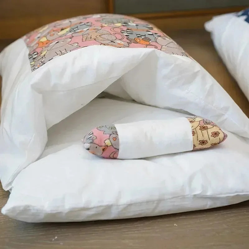Kawaii Cat Cave Bed | Removable Cover | 100% Cotton | S/M/L