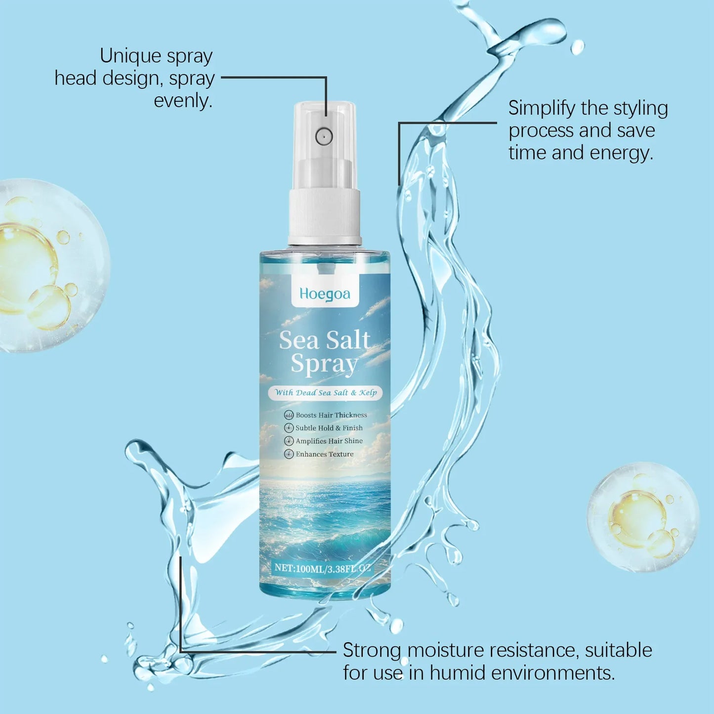 HOEGOA Sea Salt Hair Spray – Volume, Hold & Nourishing 100ml