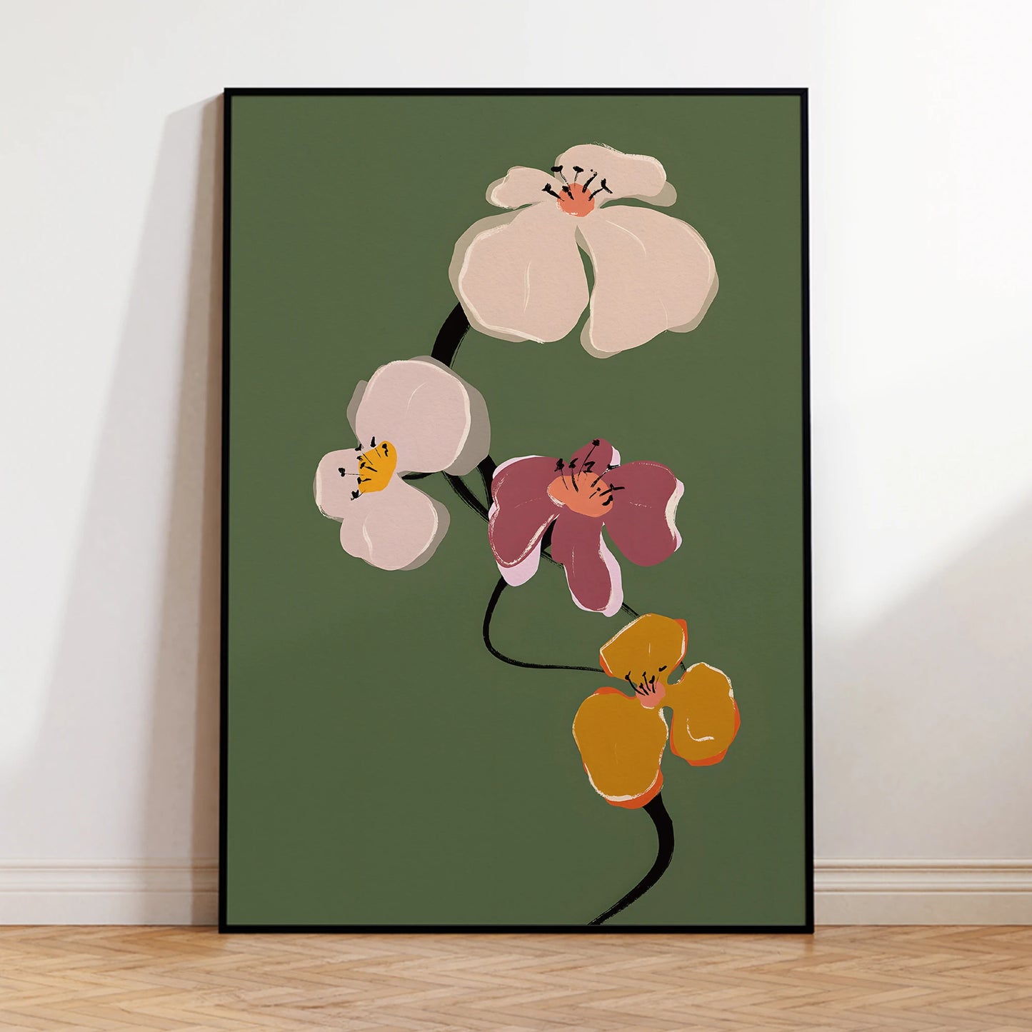 Blooming Flower Canvas Wall Art | Modern Botanical Print