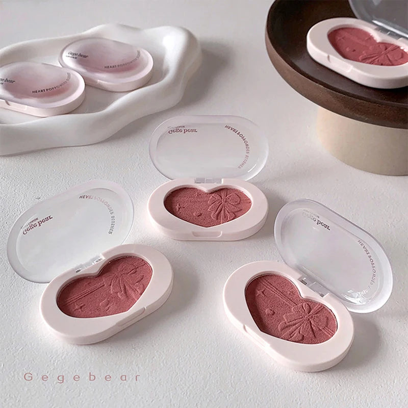 Single Color Heartbeat Cream Blush: Silky Texture Long-lasting Natural Monochrome Cheek Makeup for Daily Fresh Look Peaceful Pleasures Health and Wellness