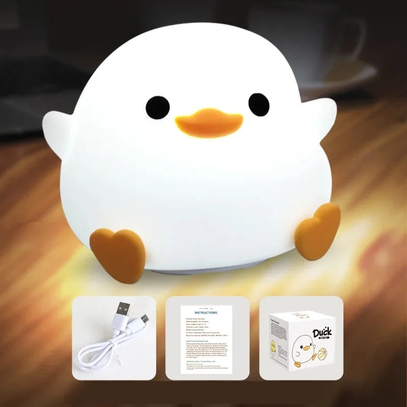 GGbingo Rechargeable Night Light LED Cartoon Animal Silicone Lamp for Kids Touch Sensor Timer USB Children's Room Dec Peaceful Pleasures Health and Wellness