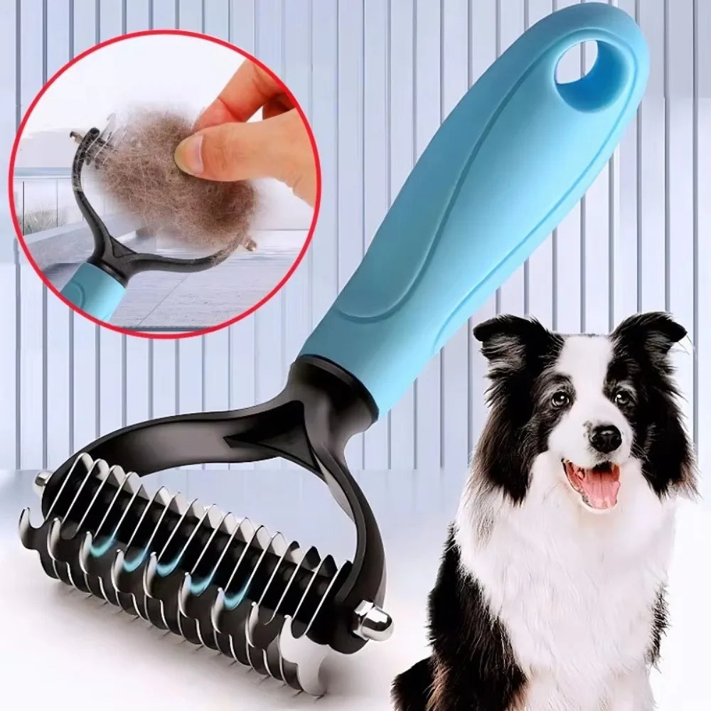 Pet Dematting Comb | Dog & Cat Grooming Brush All Coat Types